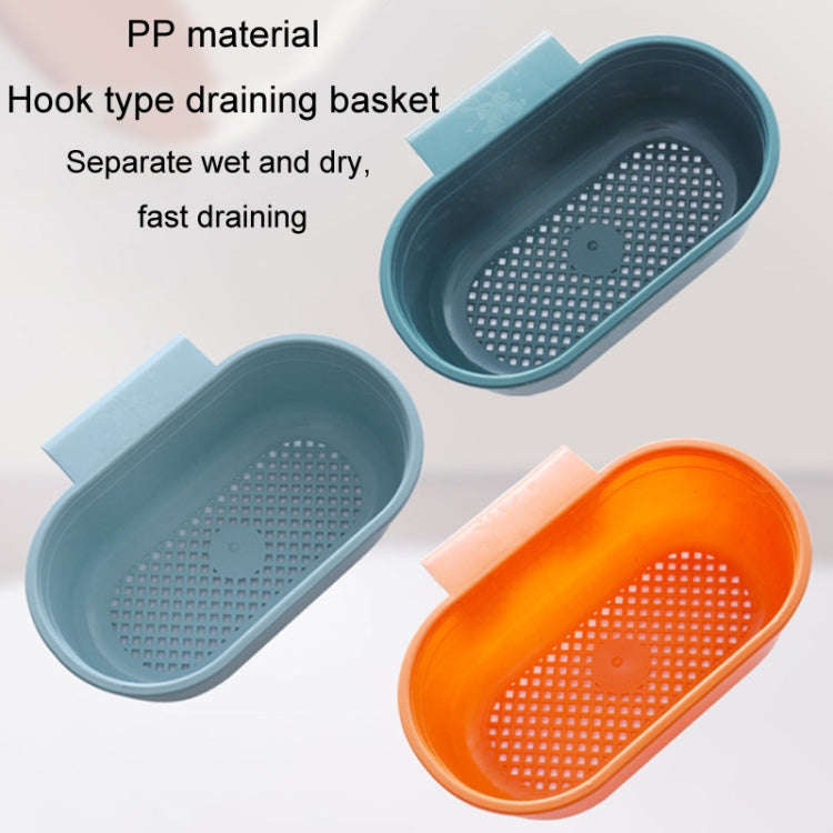 Kitchen Sink Drain Basket Washing Basin Multifunctional Storage Hanging Basket(Blue)