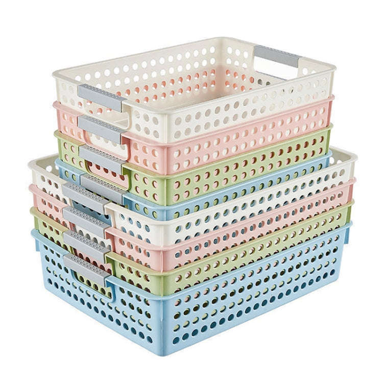 Plastic Storage Basket Desktop Sundry Organizer Frame Toys Kitchen Snacks Storage Box, Style: Sha...