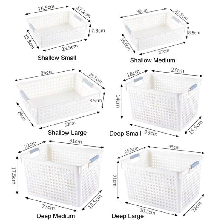 Plastic Storage Basket Desktop Sundry Organizer Frame Toys Kitchen Snacks Storage Box, Style: Sha...