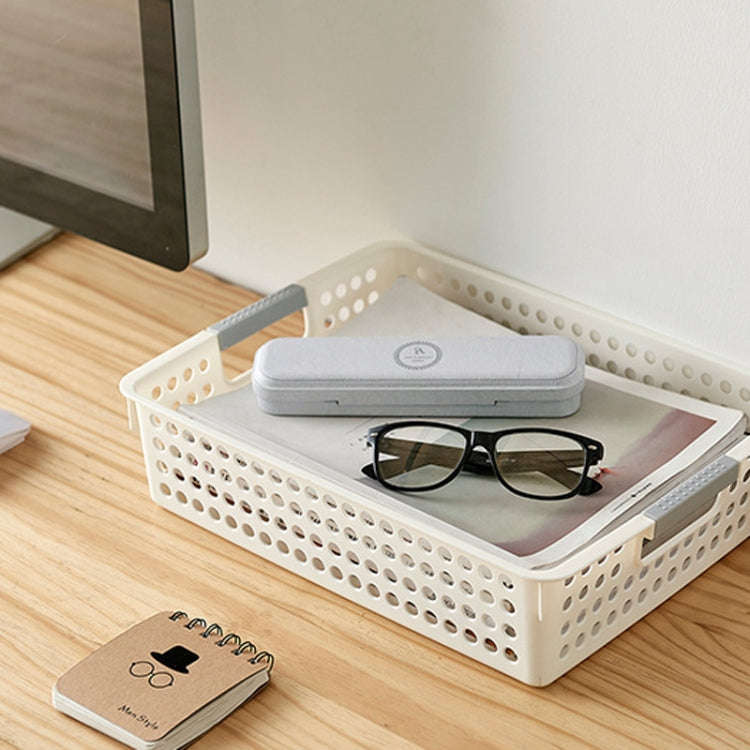 Plastic Storage Basket Desktop Sundry Organizer Frame Toys Kitchen Snacks Storage Box, Style: Sha...
