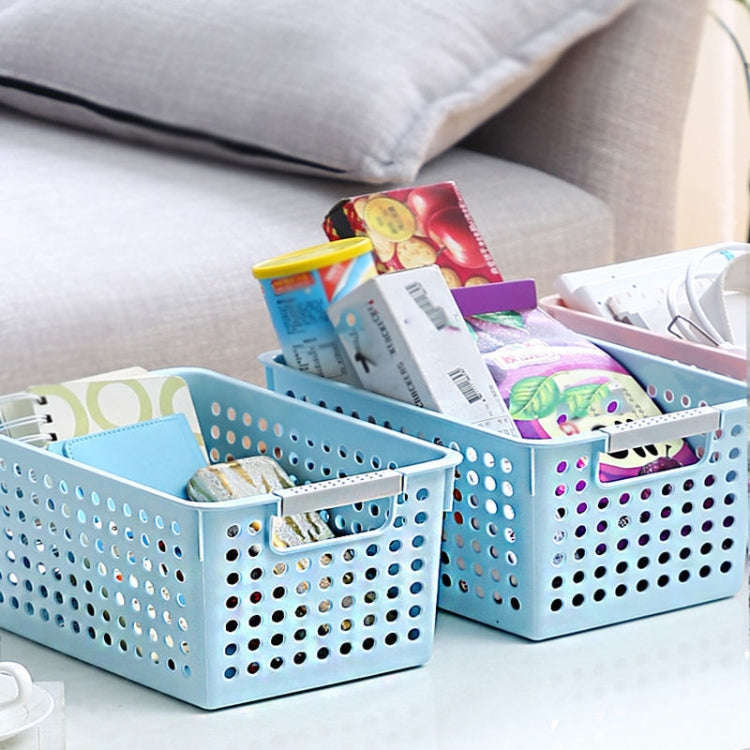 Plastic Storage Basket Desktop Sundry Organizer Frame Toys Kitchen Snacks Storage Box, Style: Sha...