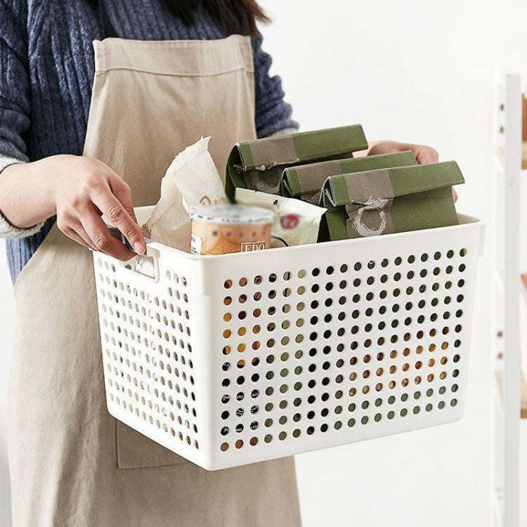 Plastic Storage Basket Desktop Sundry Organizer Frame Toys Kitchen Snacks Storage Box, Style: Sha...