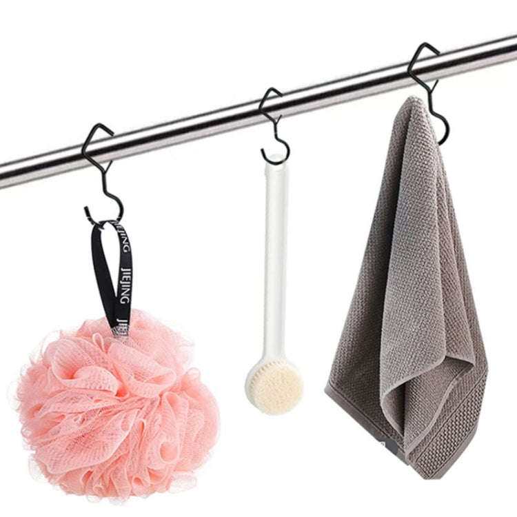2pcs Household S Hooks For Hanging Metal Windproof Hooks With Safety Buckle, Color: White