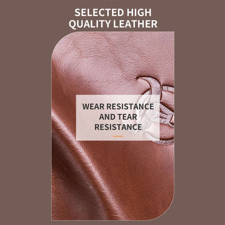 BULL CAPTAIN 232 RFID Anti-Theft Cowhide Men Zipper Wallet Vintage Business Card Holder(Black)