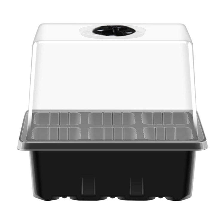 12-Hole Heightened Succulent Vegetable Seedling Pot With Lid(Black)