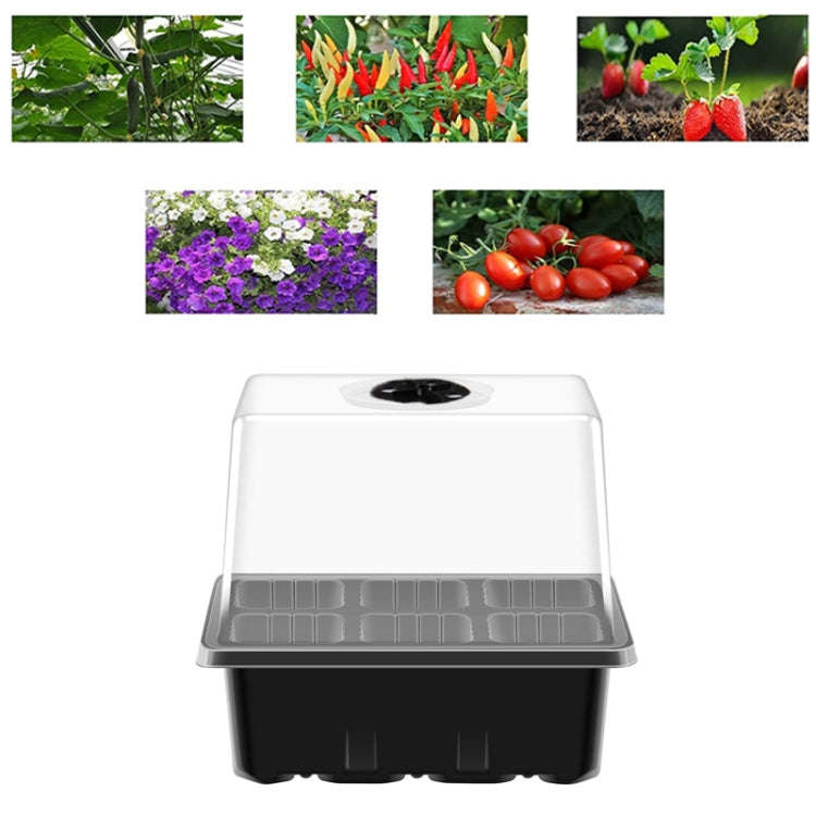 12-Hole Heightened Succulent Vegetable Seedling Pot With Lid(Black)
