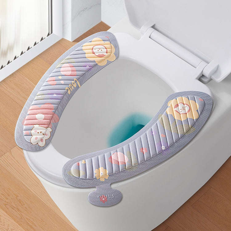 EVA Adhesive Toilet Pad Four Seasons Universal Cartoon Cute Waterproof Toilet Sticker, Style: Gra...