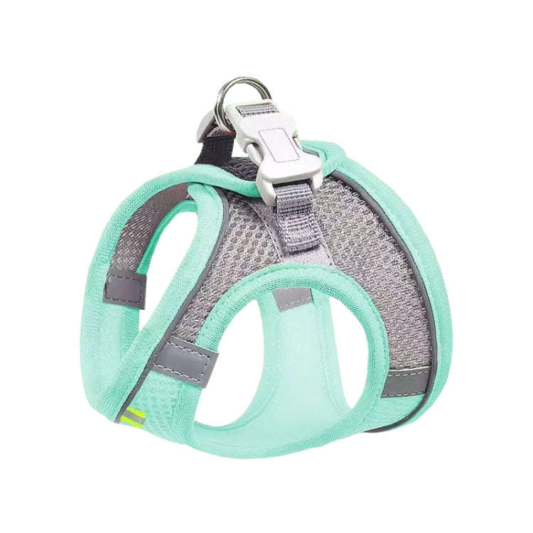 Undershirt Style Pet Chest Harness Summer Breathable Reflective Dog Leash, Style: Single Green(M)