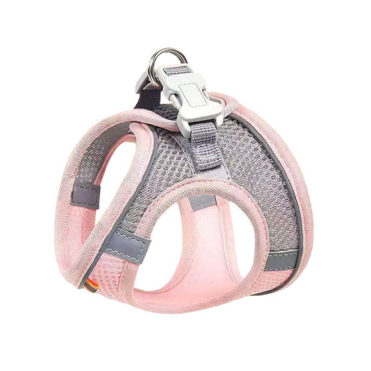 Undershirt Style Pet Chest Harness Summer Breathable Reflective Dog Leash, Style: Single Pink(M)