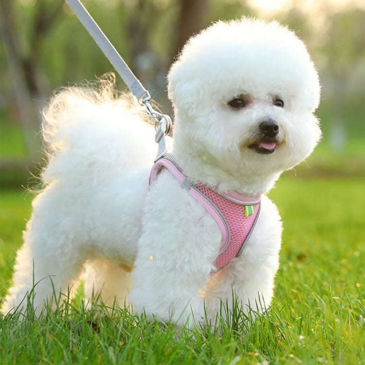 Undershirt Style Pet Chest Harness Summer Breathable Reflective Dog Leash, Style: Pink+2m Round R...