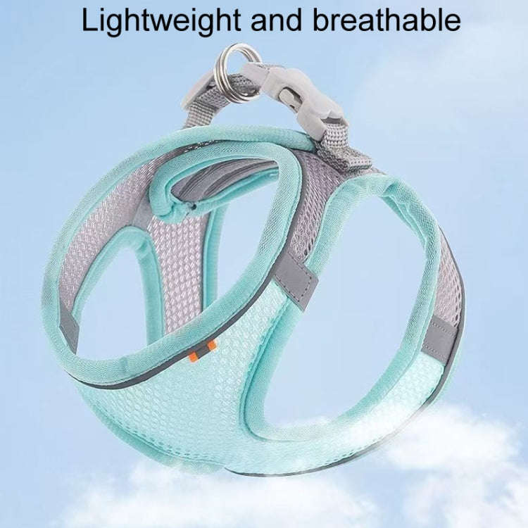 Undershirt Style Pet Chest Harness Summer Breathable Reflective Dog Leash, Style: Blue+2m Round R...