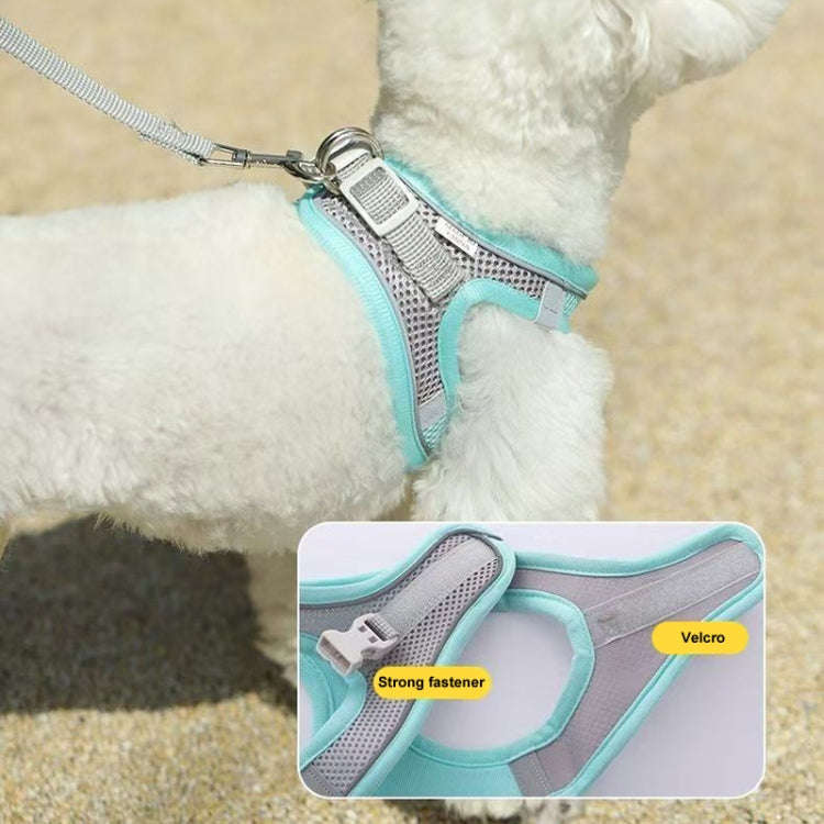 Undershirt Style Pet Chest Harness Summer Breathable Reflective Dog Leash, Style: Pink+1.5m Flat ...