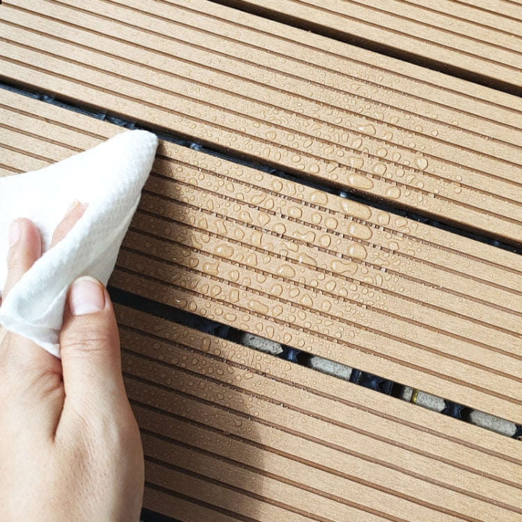 Outdoor Balcony Plastic Wood Waterproof Anti-Corrosion Sealing Floor, Color: Co-extruded Coffee
