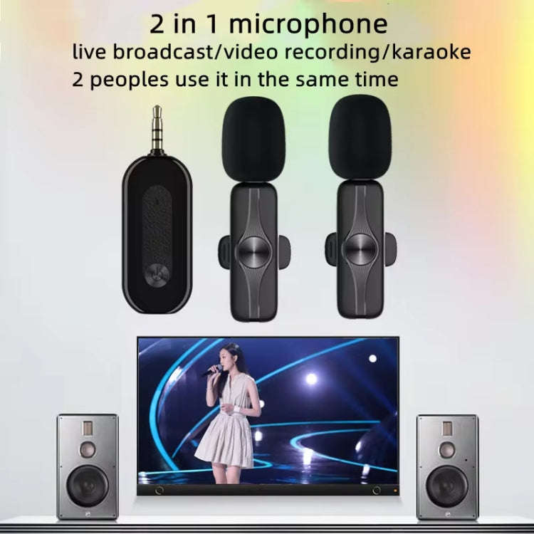 3.5mm Receiver Wireless Lavalier Microphone 9-inch Fill Light Tripod Set for Live Photography, Sp...