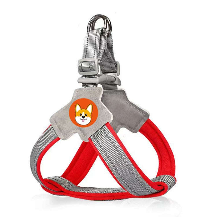 Saddle Style Pet Chest Harness Breathable Reflective Dog Leash, Style: Single Red(L)