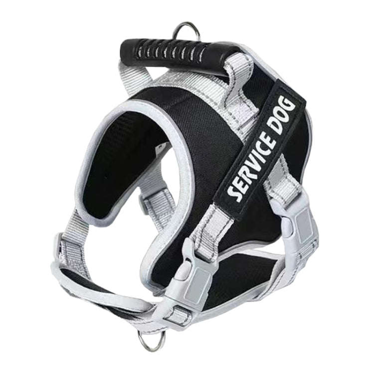 Large Dog Explosion Proof Punch Chest Harness Dog Travelling Leash, Style: Single Black(L)