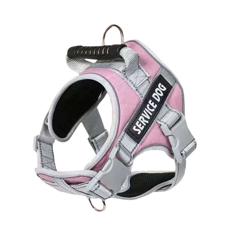 Large Dog Explosion Proof Punch Chest Harness Dog Travelling Leash, Style: Single Pink(M)