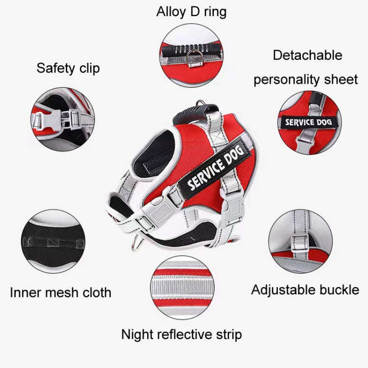 Large Dog Explosion Proof Punch Chest Harness Dog Travelling Leash, Style: Single Red(XXL)