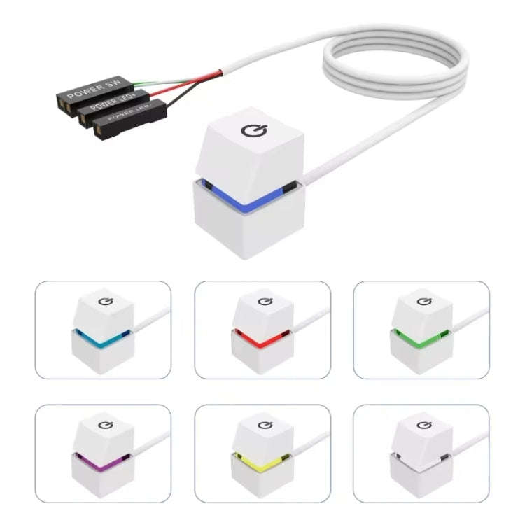 Desktop Computer Mobile Switch Computer Extension Cable Start Button, Color: White Case Colorful ...