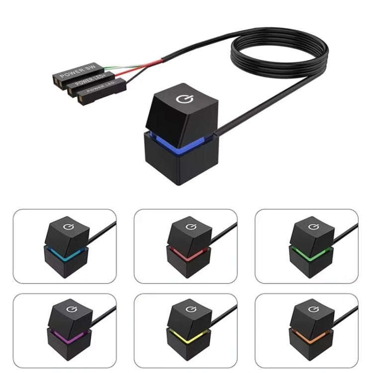 Desktop Computer Mobile Switch Computer Extension Cable Start Button, Color: Black Case Colorful ...
