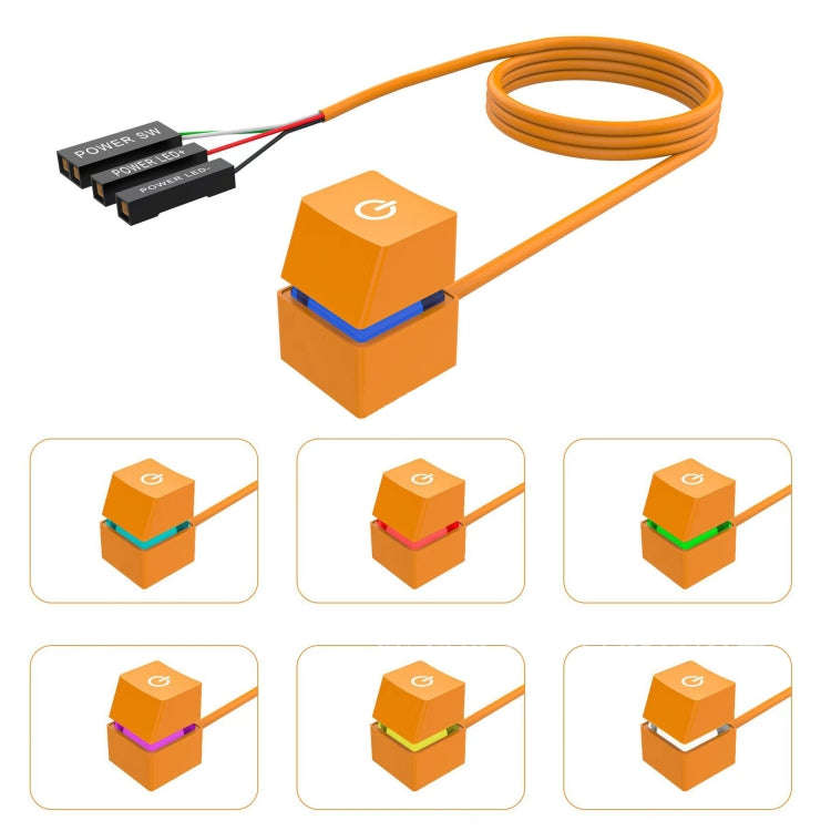 Desktop Computer Mobile Switch Computer Extension Cable Start Button, Color: Orange Case Colorful...