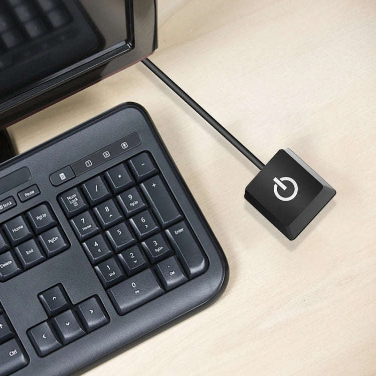Desktop Computer Mobile Switch Computer Extension Cable Start Button, Color: Orange Case Blue Lig...