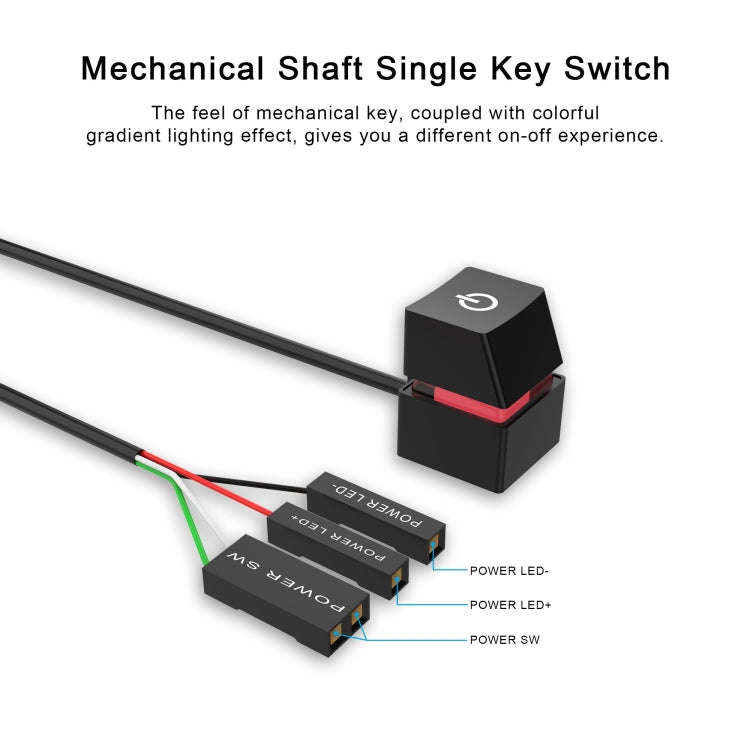 Desktop Computer Mobile Switch Computer Extension Cable Start Button, Color: White Case Blue Ligh...