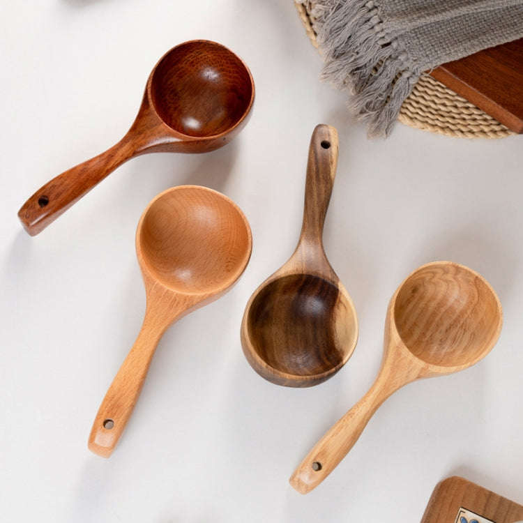 Household Wooden Long Handle Large Soup Spoon Eating Noodle Spoon Water Scoop, Material: Tanoak (...