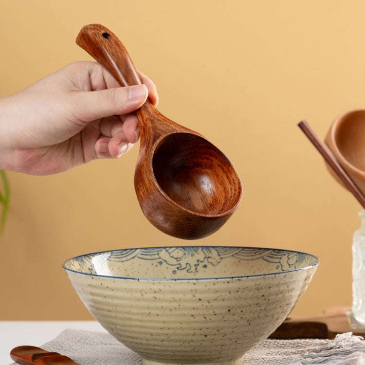 Household Wooden Long Handle Large Soup Spoon Eating Noodle Spoon Water Scoop, Material: Tanoak (...