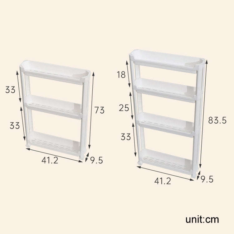 3 Layers Bathroom Door Narrow Shelf Toilet Crack Floor Trolley Organiser