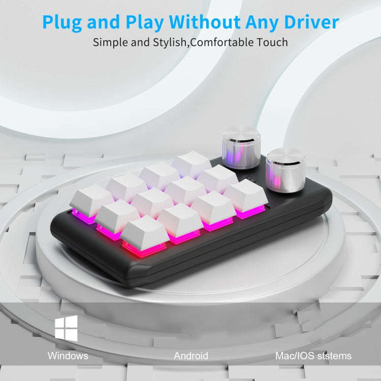 12 Keys Wired With RGB Lights Customized Office Keyboard Shortcut Keys Computer Audio Volume Cont...