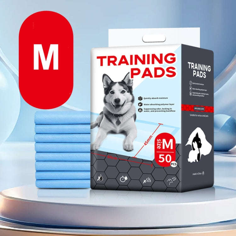 M 45 x 60cm 50pcs / Pack Pet Training Pads Thickened Water-Absorbent Dog Nappy Pad Diaper