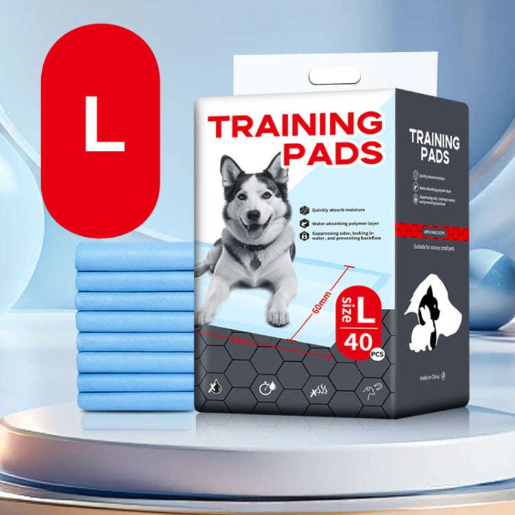 L 60 x 60cm 40pcs / Pack Pet Training Pads Thickened Water-Absorbent Dog Nappy Pad Diaper