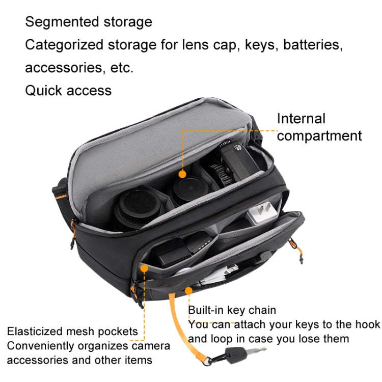Cwatcun D133 Camera Chest Bag Multi-functional Handheld Slanting Cross Shoulder Camera Casual Bag...