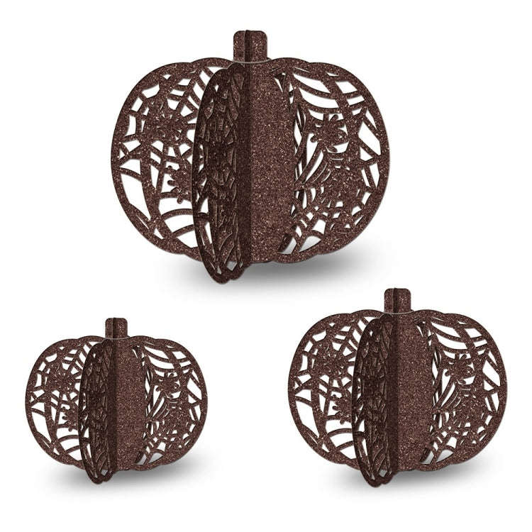 3pcs /Set Halloween Pumpkin Ornament Party Tabletop Decoration(Brown)