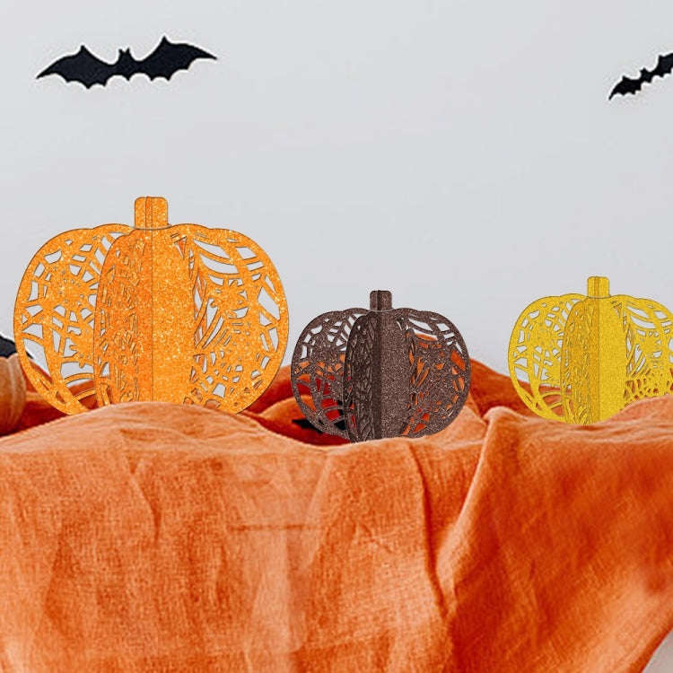 3pcs /Set Halloween Pumpkin Ornament Party Tabletop Decoration(Brown)