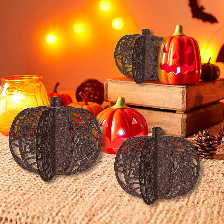 3pcs /Set Halloween Pumpkin Ornament Party Tabletop Decoration(Brown)