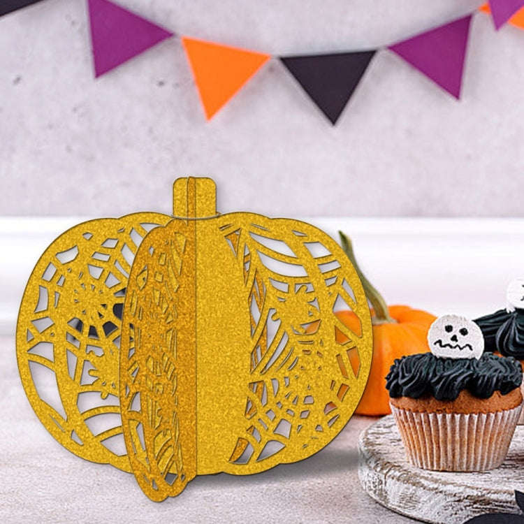 3pcs /Set Halloween Pumpkin Ornament Party Tabletop Decoration(Brown)