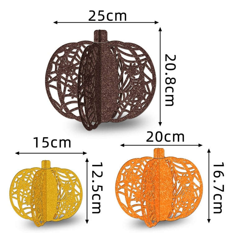 3pcs /Set Halloween Pumpkin Ornament Party Tabletop Decoration(Brown)