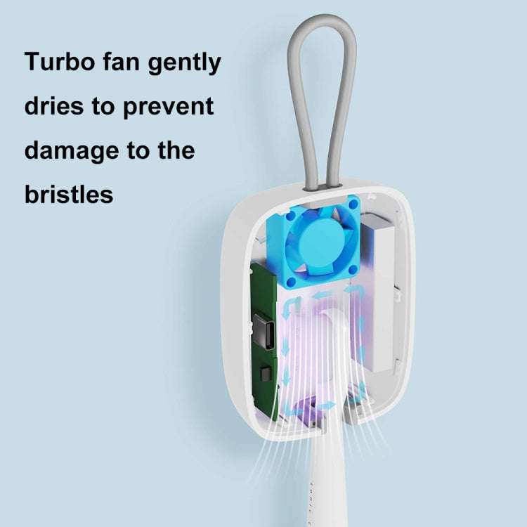 YG-02 Mini UVC Ultraviolet Toothbrush Disinfection Box Portable USB Charging Travel Sterilizer(Gr...