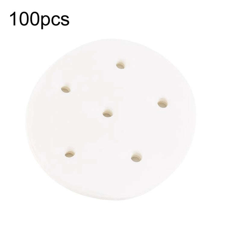 100pcs Food Grade Disposable Round Non-stick Steamer Paper Perforated Buns Steamer Pads, Size: 7.6cm