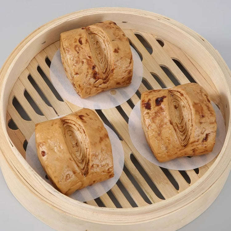 100pcs Food Grade Disposable Round Non-stick Steamer Paper Perforated Buns Steamer Pads, Size: 7.6cm