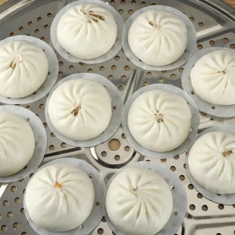 100pcs Food Grade Disposable Round Non-stick Steamer Paper Perforated Buns Steamer Pads, Size: 7.6cm