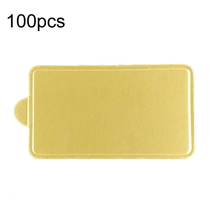 100pcs /Set 100x52mm Rectangle Golden Paper Plates Dessert Board Base Mousse Mat Cake Cardboard P...