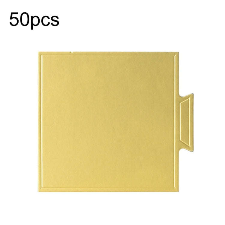 50pcs /Set 100mm Square Golden Paper Plates Dessert Board Base Mousse Mat Cake Cardboard Pastries...
