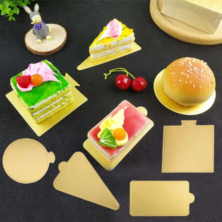 100pcs /Set 100x52mm Rectangle Golden Paper Plates Dessert Board Base Mousse Mat Cake Cardboard P...