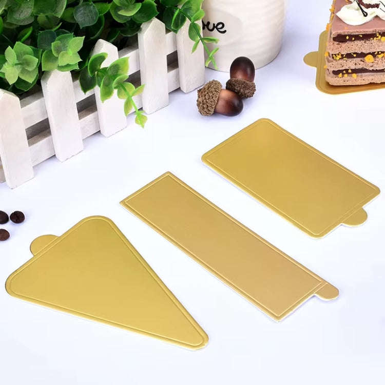 100pcs /Set 100x60mm  Rectangle Golden Paper Plates Dessert Board Base Mousse Mat Cake Cardboard ...