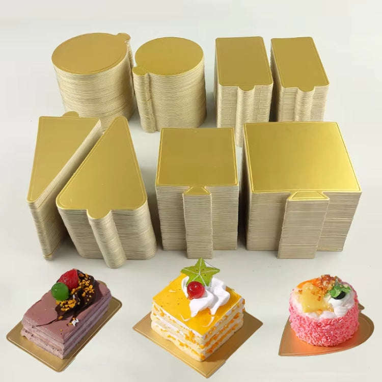 100pcs /Set 100x60mm  Rectangle Golden Paper Plates Dessert Board Base Mousse Mat Cake Cardboard ...