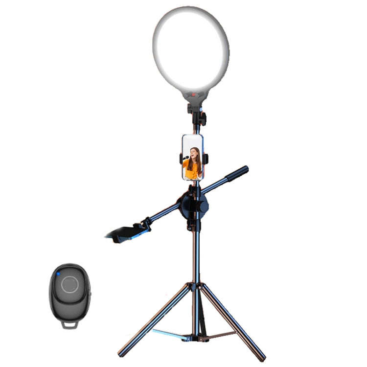12.6 Inch Full-Screen Selfie Ring Light Tripod Set For Live Stream, Spec: 210cm Overhead Shot