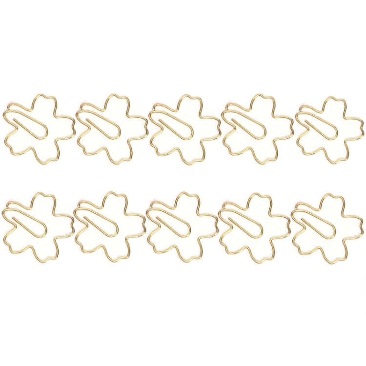 10pcs /Box Sakura Metal Special-shaped Paper Clips File Classification And Storage Paper Clips(Gold)